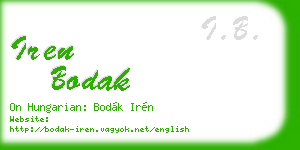 iren bodak business card